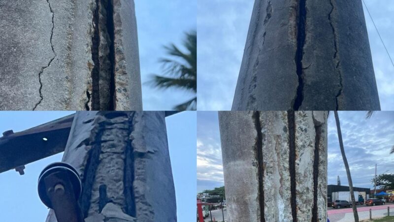 Poste de 13.8 Kva em Risco Ameaça a Segurança na Construção da Arena Provisória