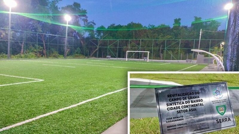 Prefeitura da Serra inaugura campo de futebol em Cidade Continental