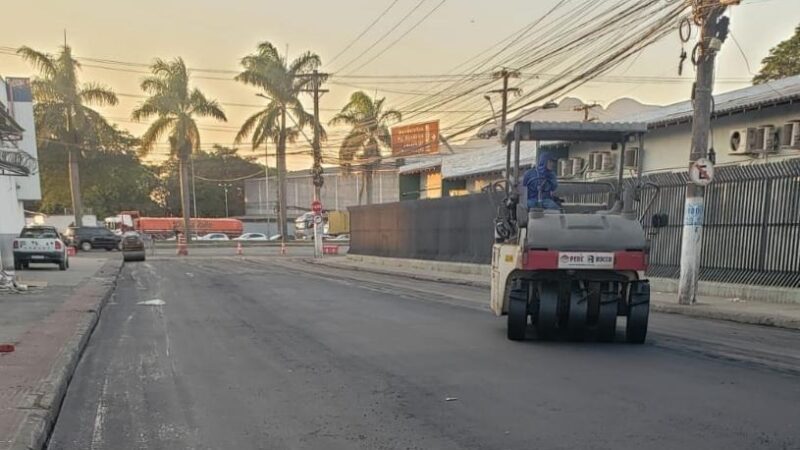 Obras de recapeamento nas ruas do Binário Norte Sul já estão em andamento