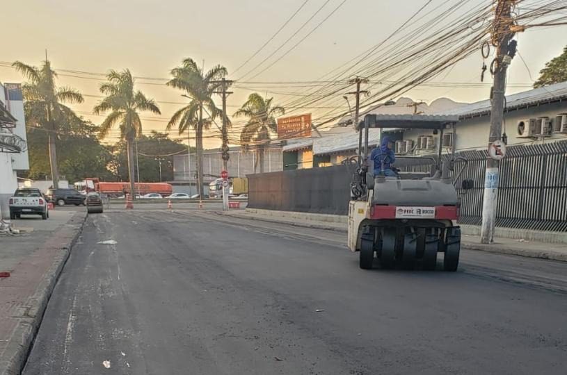 Obras de recapeamento nas ruas do Binário Norte Sul já estão em andamento