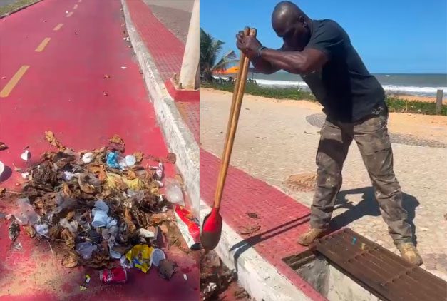Morador de Jacaraípe Denuncia Ação Incorreta de Equipe de Limpeza: Lixo é Escondido em Bueiro