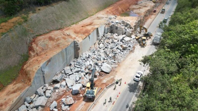 Trecho da BR-101 será totalmente interditado nesta quarta para obra de duplicação na Serra